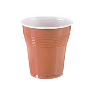 Pahare Plastic Bicolore Manuale 160 Ml Maro Set 100 Buc