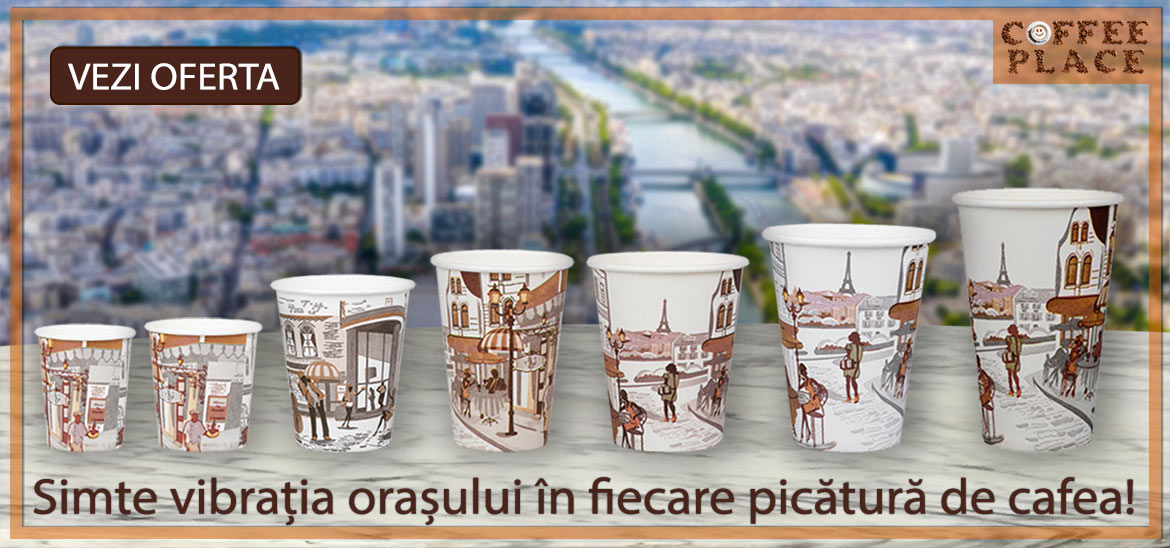 Testeaza noile pahare de carton cu imprimeu City, pentru o cafea de vending cu personalitate